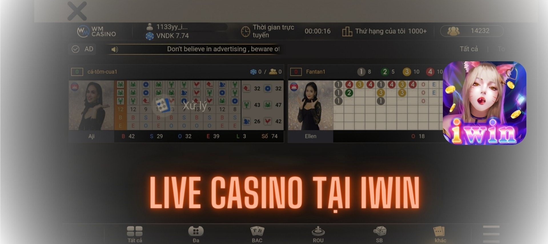 Cá cược live casino IWIN siêu hiện đại