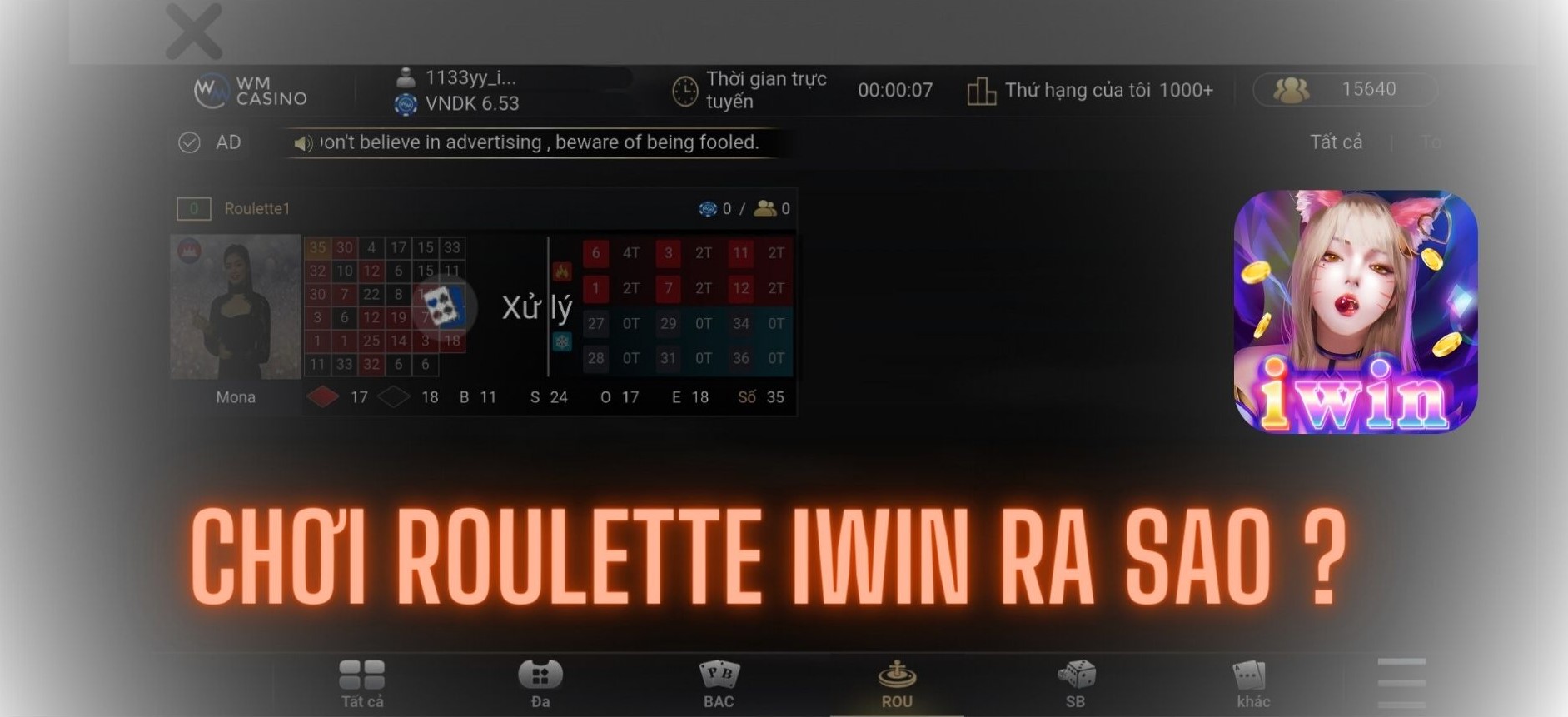 Tổng quan về game cá cược Roulette IWIN